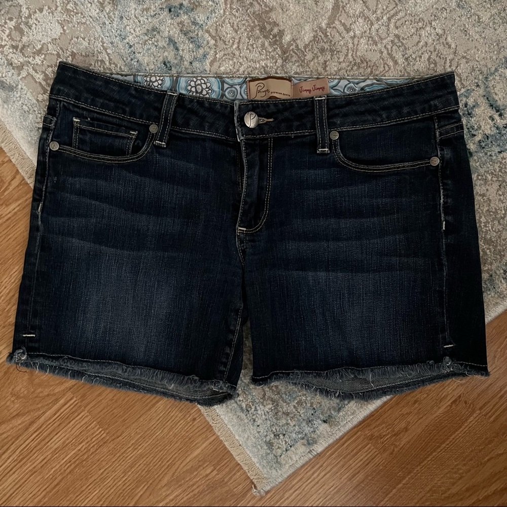 PAIGE ~ Denim Dark Wash Shorts ~ Like New ~ Size 27/inseam 4”